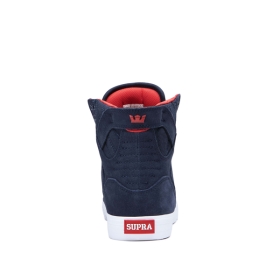 Supra SKYTOP Høye Sneakers Dame Marineblå/Hvite | NO-33927